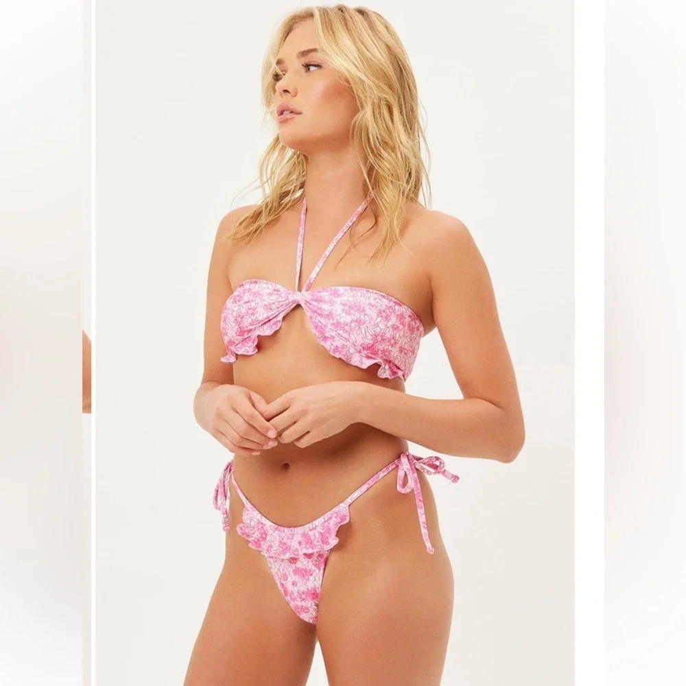 Frankie’s Bikinis Atlas ruffle bikini bottoms